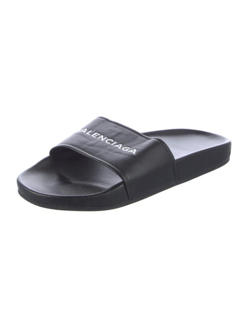 Balenciaga Leather Printed Slides