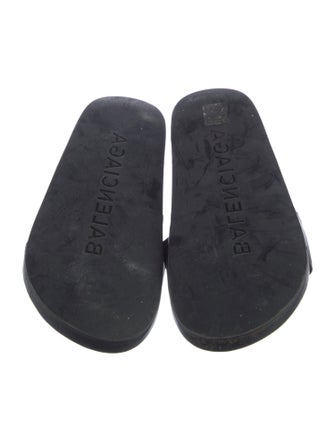 Balenciaga Leather Printed Slides