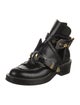 Balenciaga Leather Cutout Accent Combat Boots