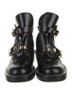 Balenciaga Leather Cutout Accent Combat Boots
