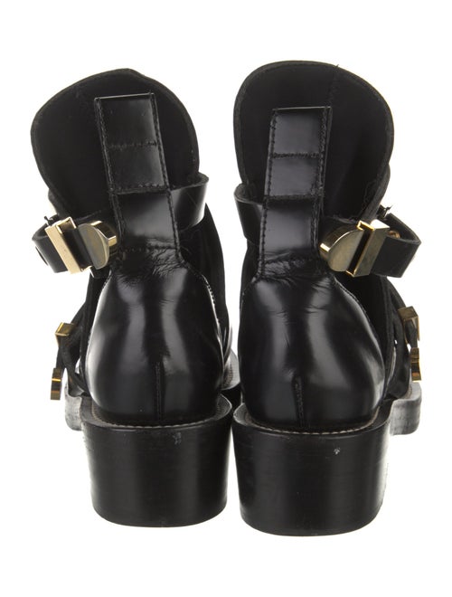 Balenciaga Leather Cutout Accent Combat Boots