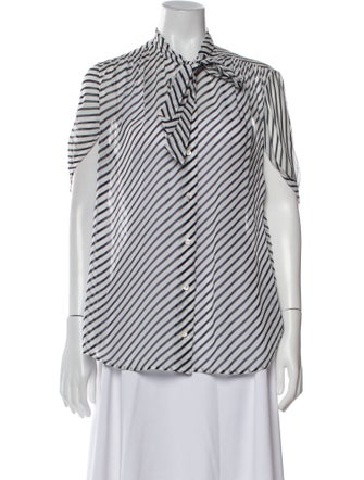 Balenciaga 2018 Striped Button-Up Top