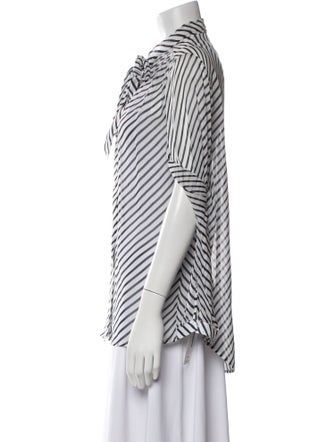 Balenciaga 2018 Striped Button-Up Top