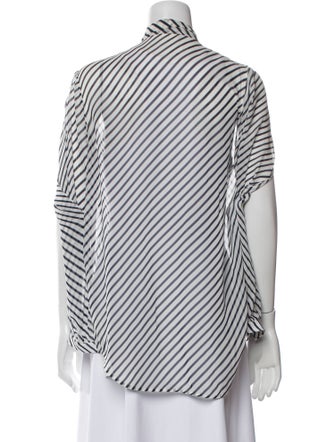 Balenciaga 2018 Striped Button-Up Top