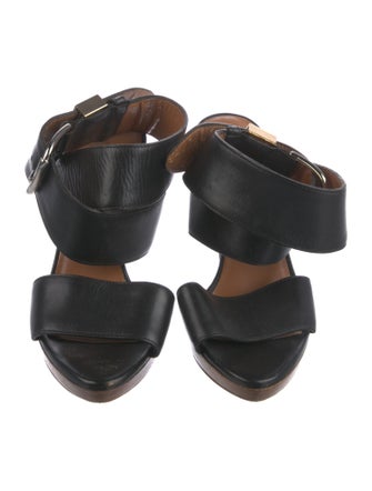 Balenciaga Leather Colorblock Pattern Slingback Sandals