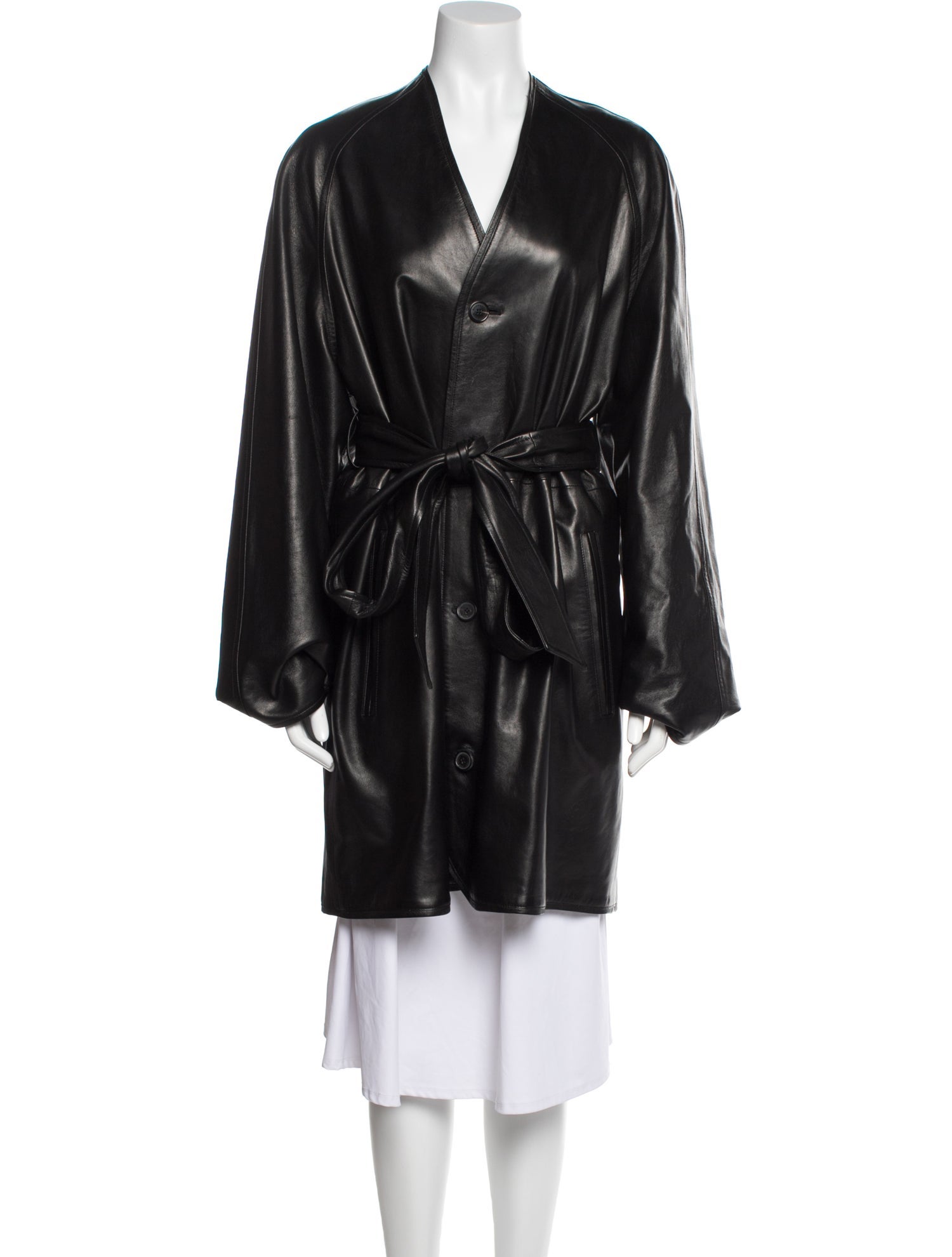 Balenciaga 2022 Lamb Leather Trench Coat