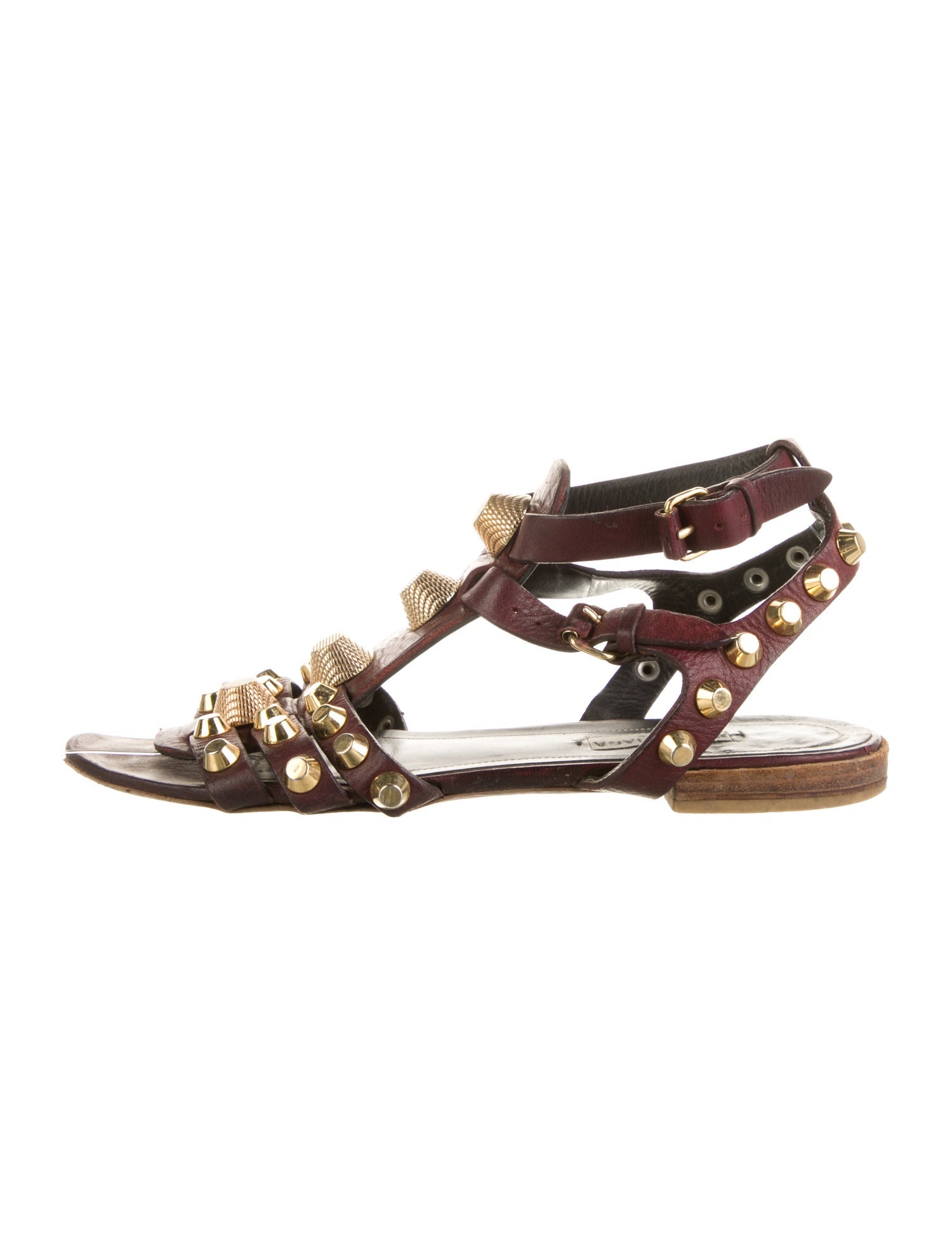 Balenciaga Leather Animal Print Gladiator Sandals