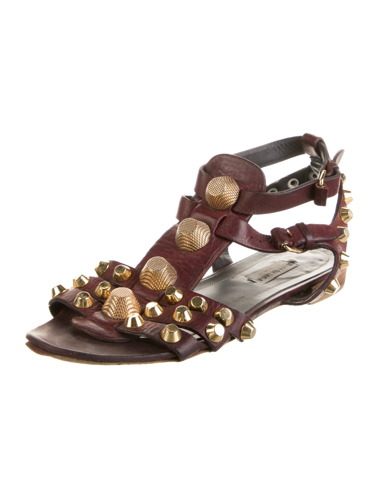 Balenciaga Leather Animal Print Gladiator Sandals