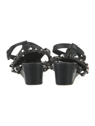 Balenciaga Leather Studded Accents Gladiator Sandals