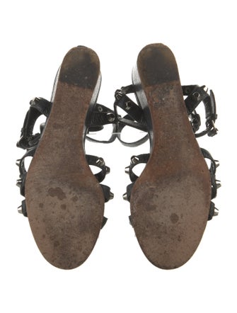 Balenciaga Leather Studded Accents Gladiator Sandals