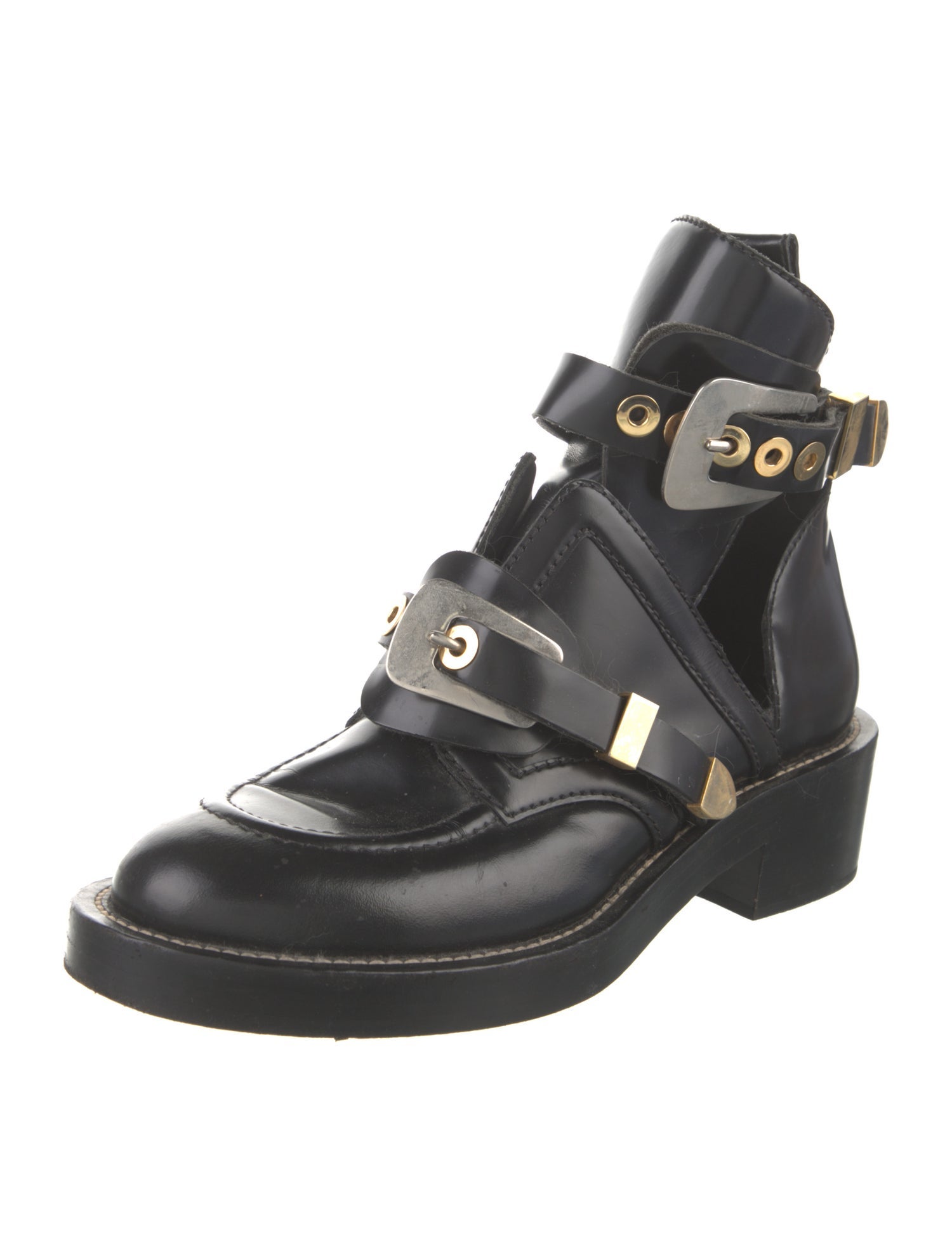 Balenciaga Leather Lace-Up Boots