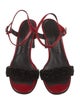 Balenciaga Patent Leather Fringe Trim Accent Sandals
