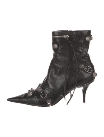 Balenciaga Leather Studded Accents Boots
