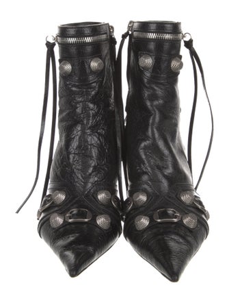 Balenciaga Leather Studded Accents Boots