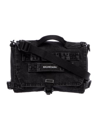 Balenciaga Denim Army Messenger Bag