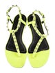 Balenciaga Leather Studded Accents T-Strap Sandals