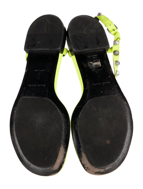 Balenciaga Leather Studded Accents T-Strap Sandals
