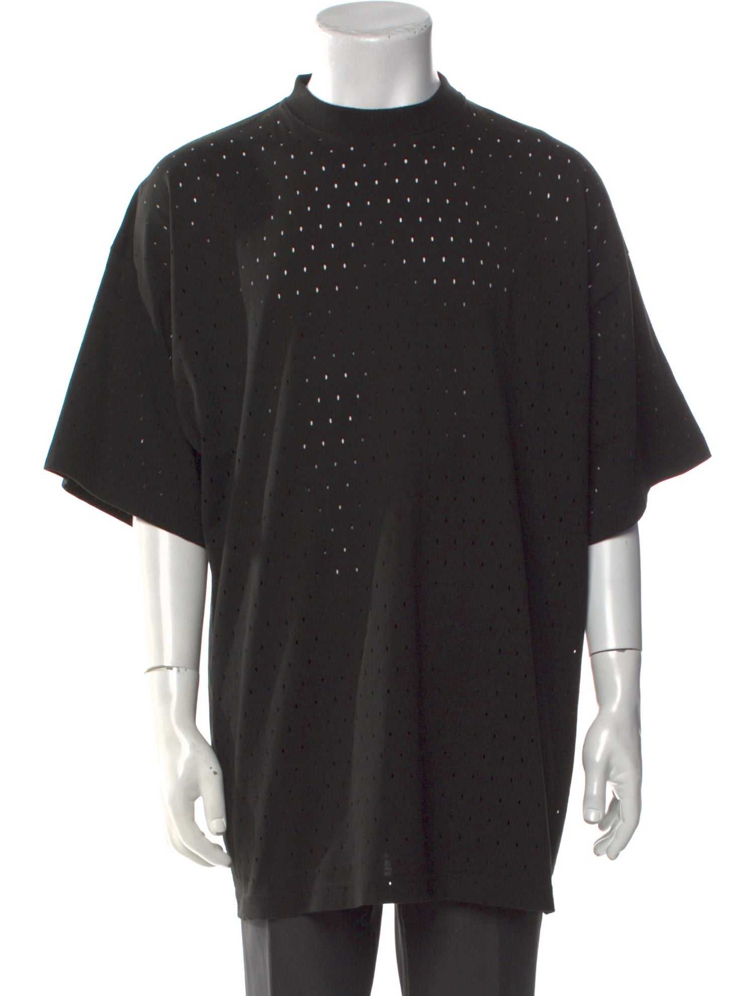 Balenciaga 2021 Perforated 'Black' T-Shirt