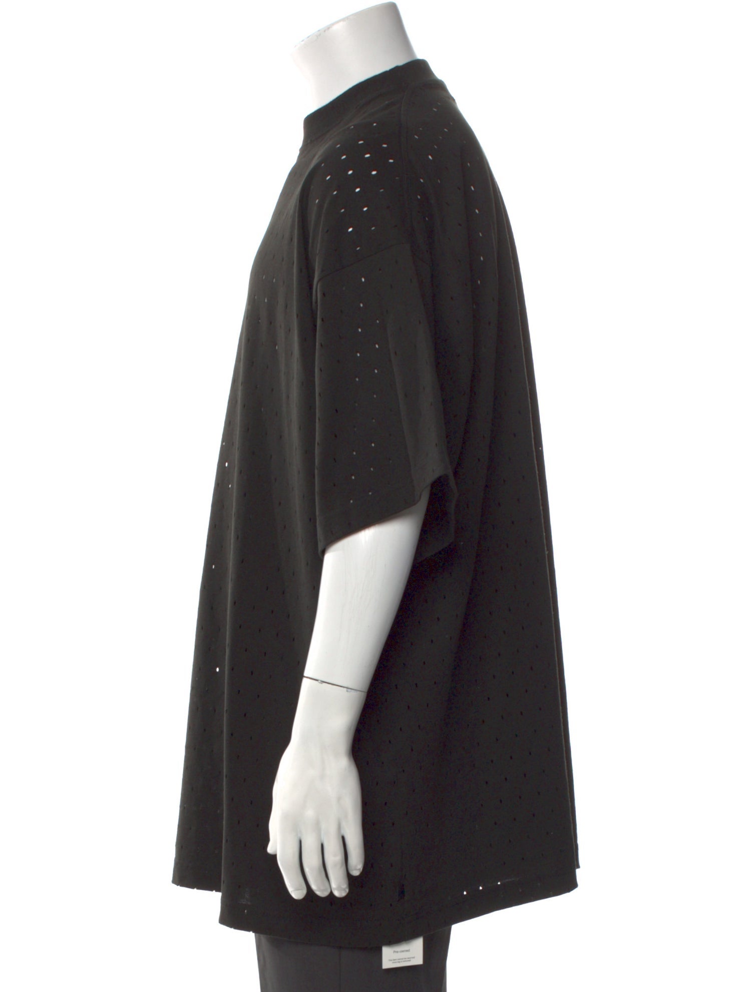 Balenciaga 2021 Perforated 'Black' T-Shirt