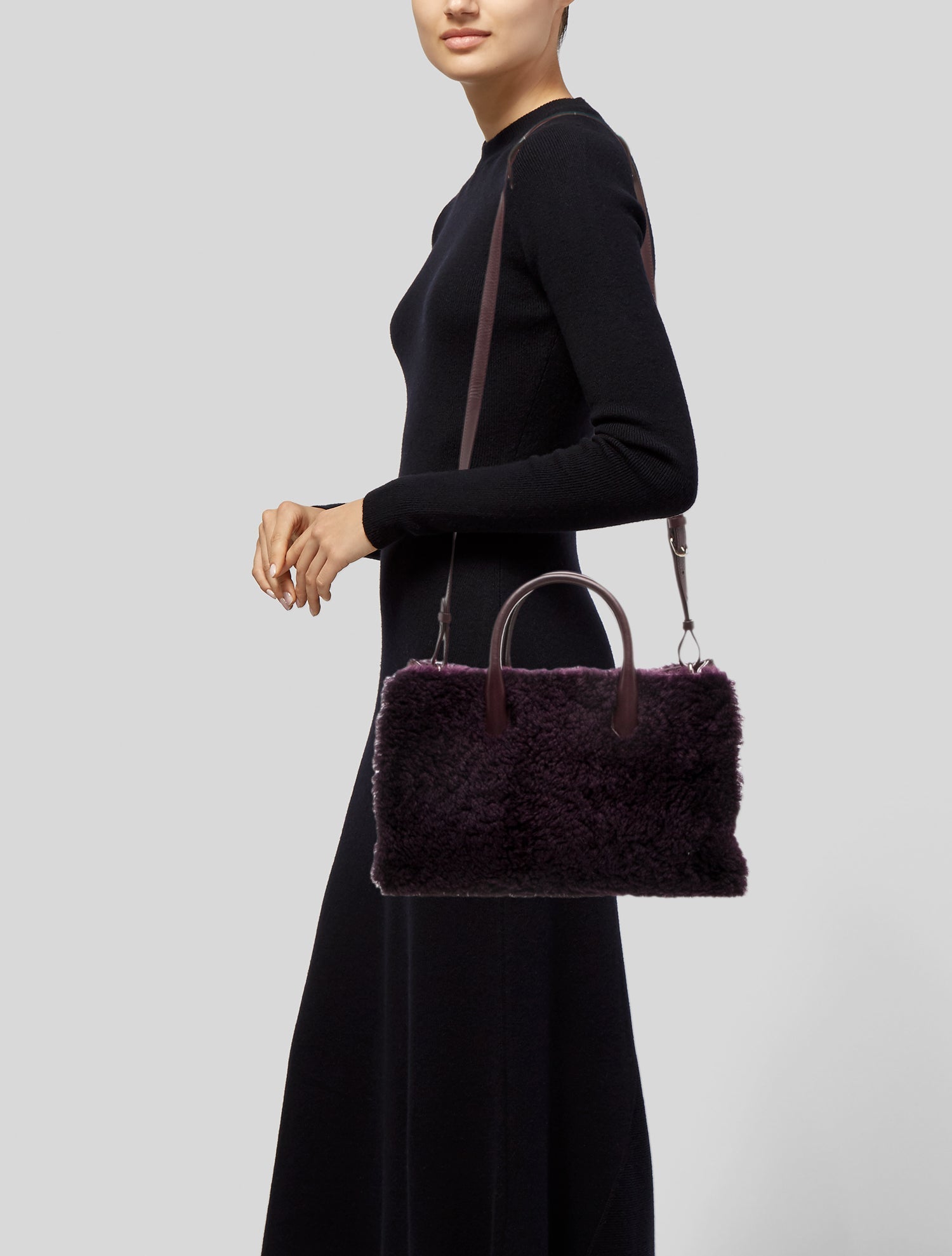 Balenciaga Shearling Top Handle Bag