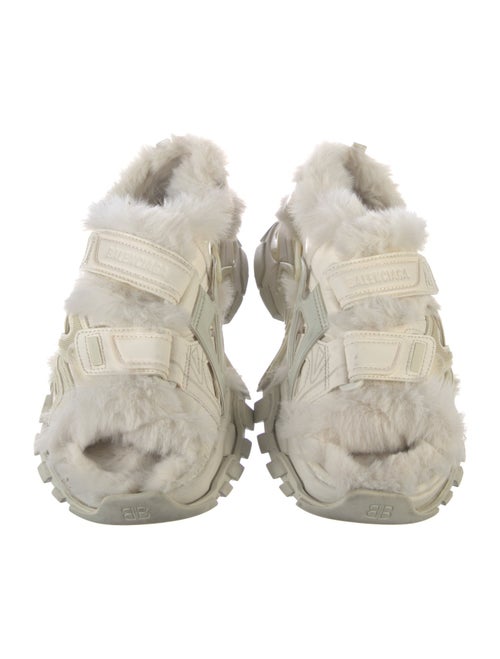 Balenciaga Leather Faux Fur Trim Flats