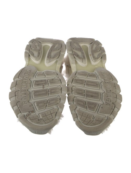 Balenciaga Leather Faux Fur Trim Flats