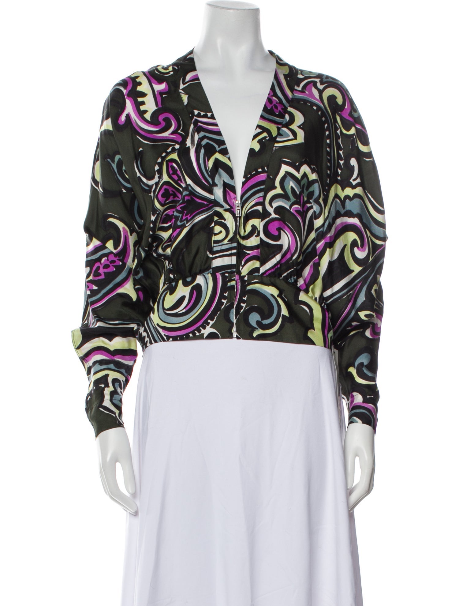 Balenciaga Silk Printed Crop Top