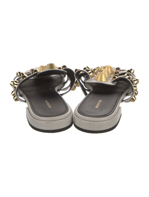 Balenciaga Leather Studded Accents Slides