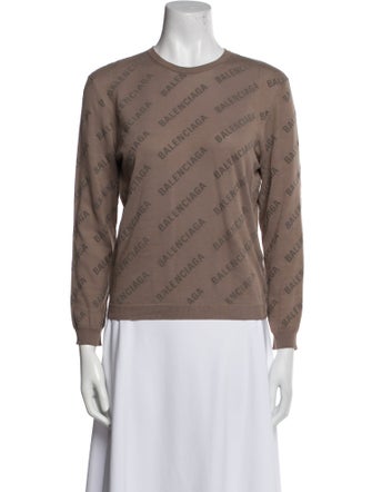 Balenciaga All Over Logo Printed Sweatshirt