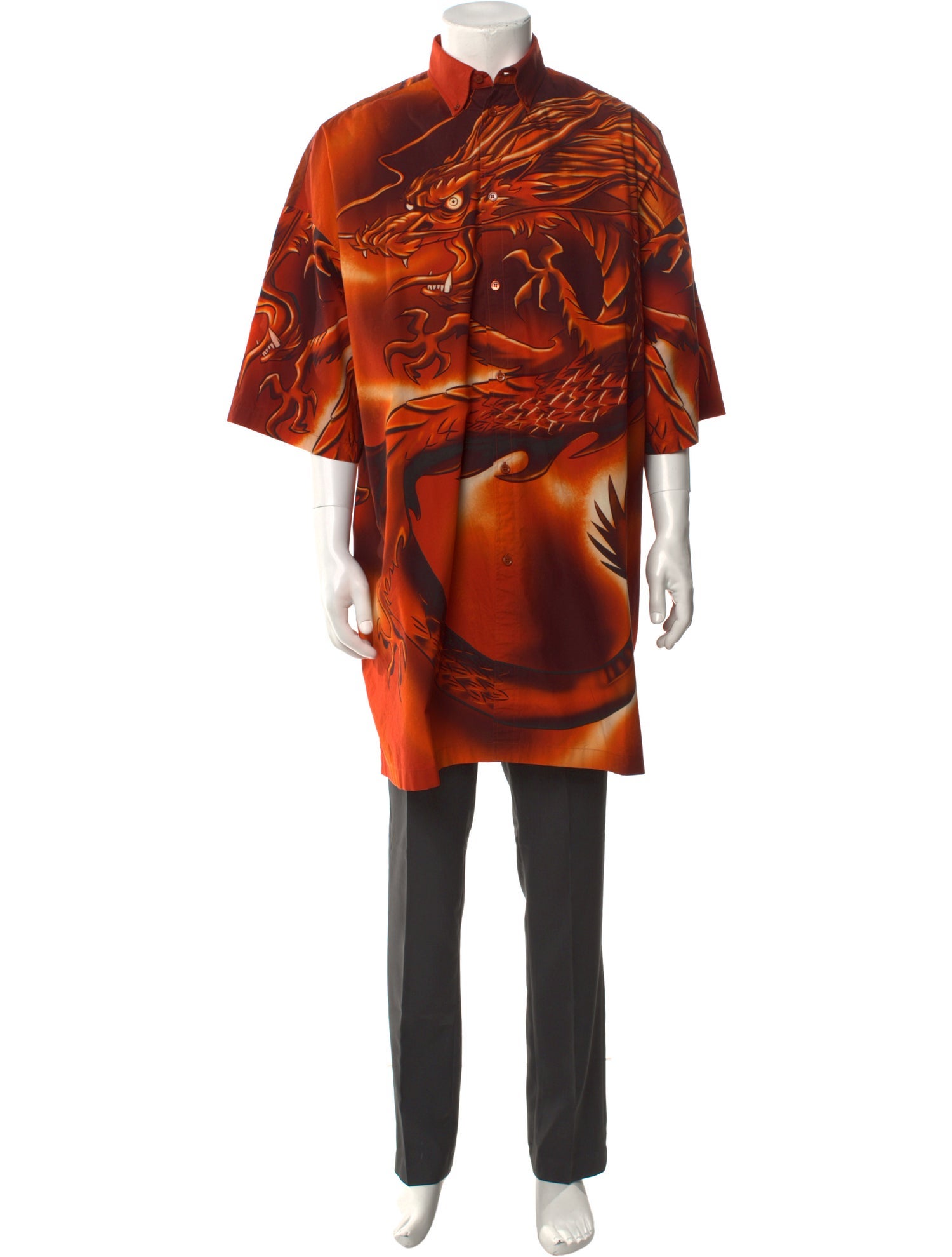 Balenciaga 2017 Graphic Print Dress Shirt