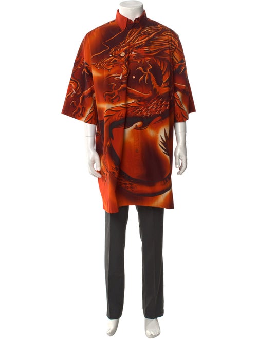 Balenciaga 2017 Graphic Print Dress Shirt
