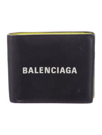 Balenciaga Logo Bi Fold Signature Logo Bifold Wallet
