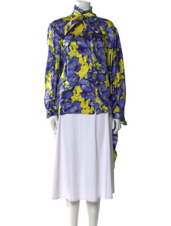 Balenciaga 2017 Silk Button-Up Top