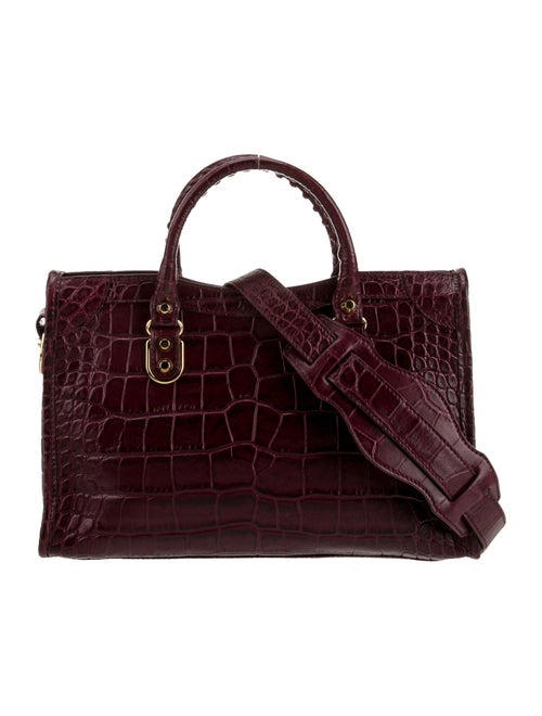 Balenciaga Embossed Leather Motocross Metallic Edge City S Bag