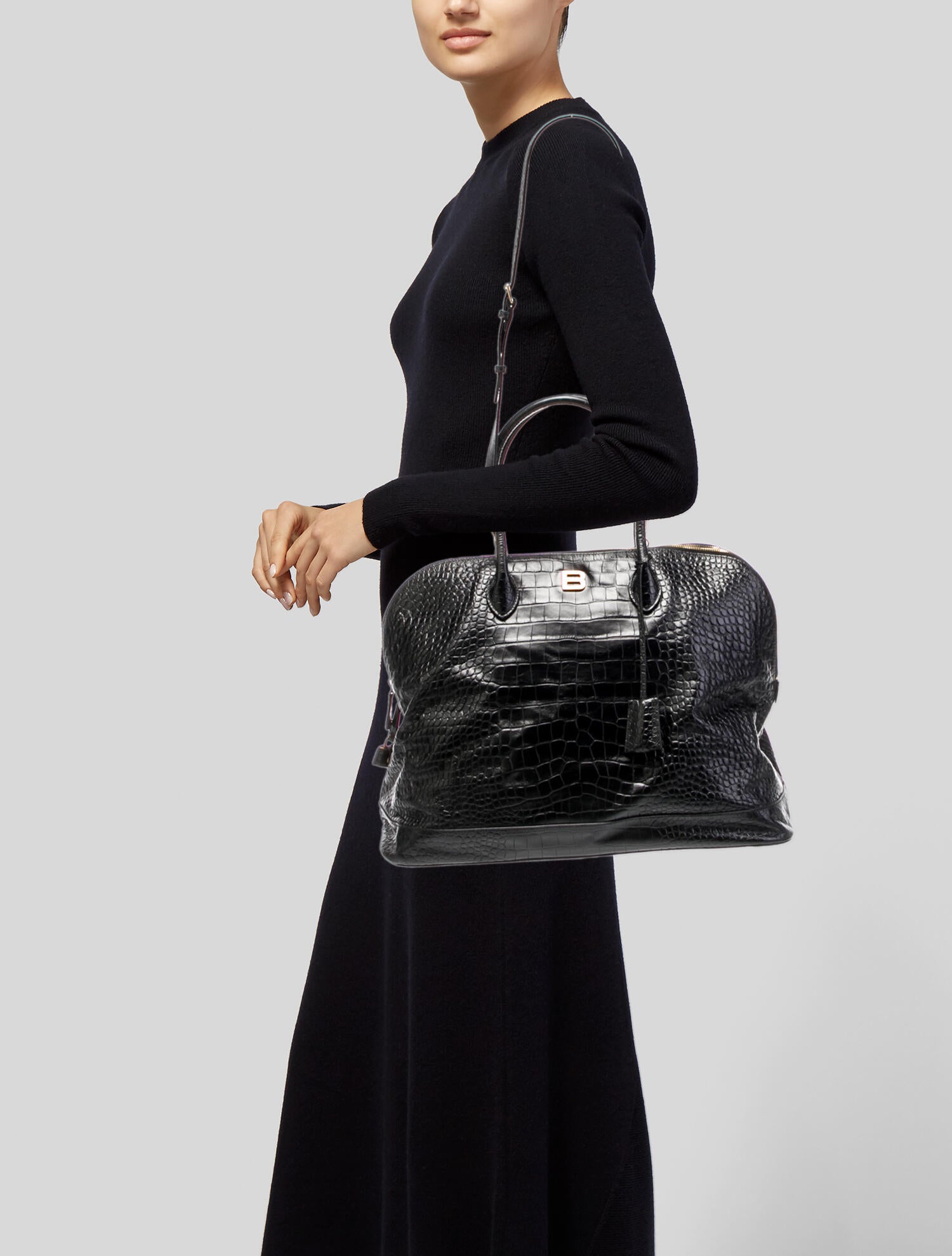 Balenciaga Embossed Leather Ville Large