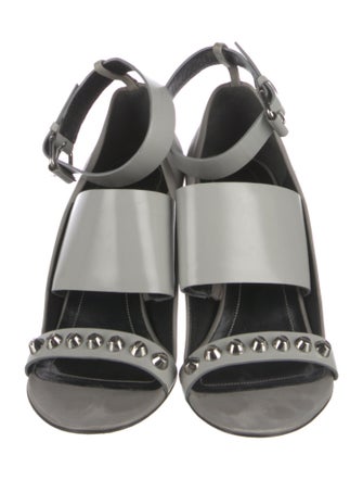 Balenciaga Leather Studded Accents Sandals