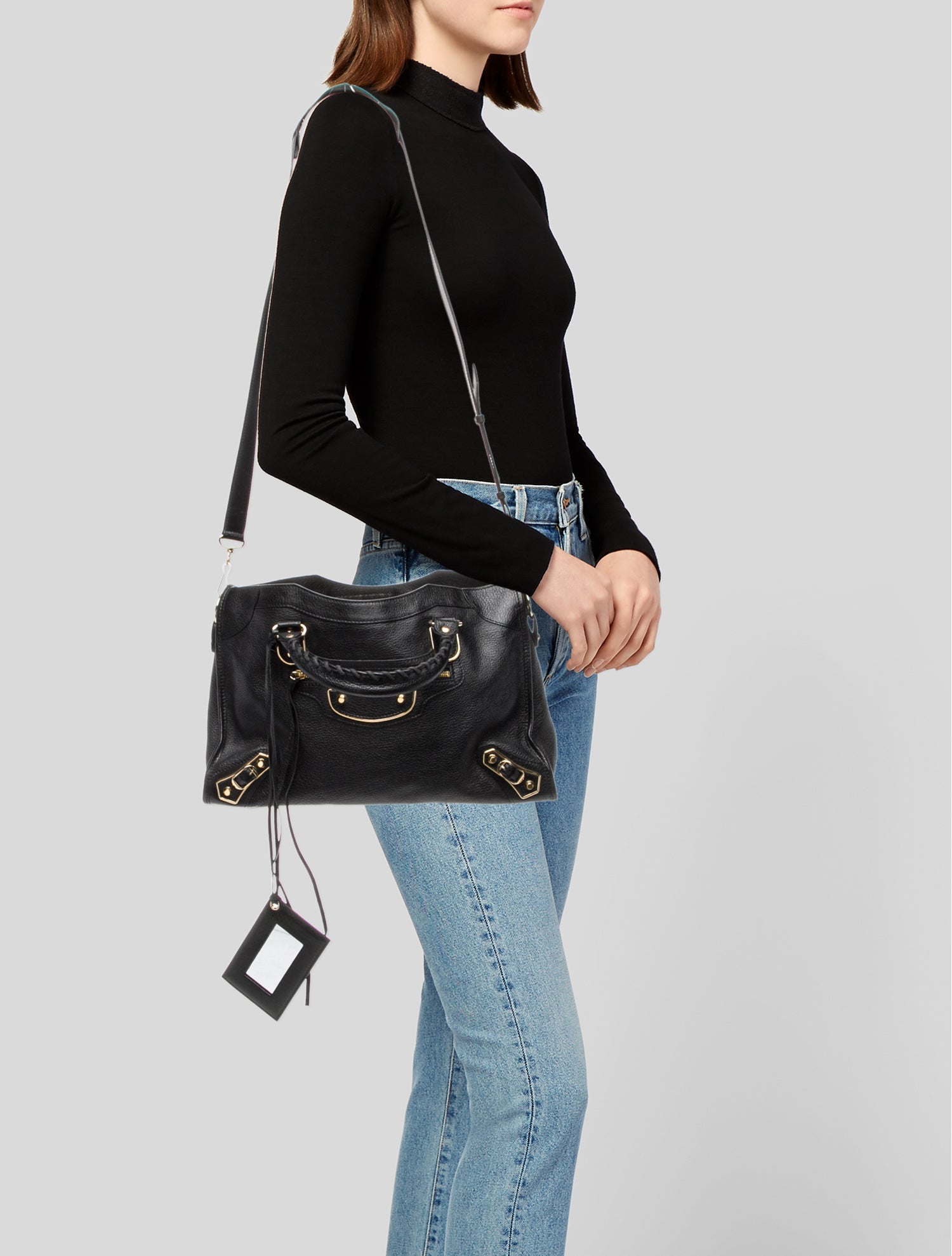 Balenciaga Leather Motocross City Metallic Edge