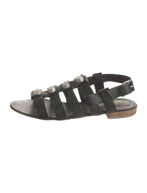 Balenciaga Leather Studded Accents Gladiator Sandals