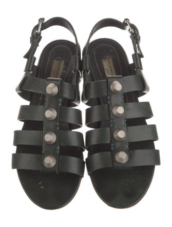 Balenciaga Leather Studded Accents Gladiator Sandals