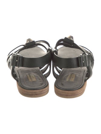 Balenciaga Leather Studded Accents Gladiator Sandals