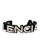 Balenciaga Silver Badge Cuff Bracelet