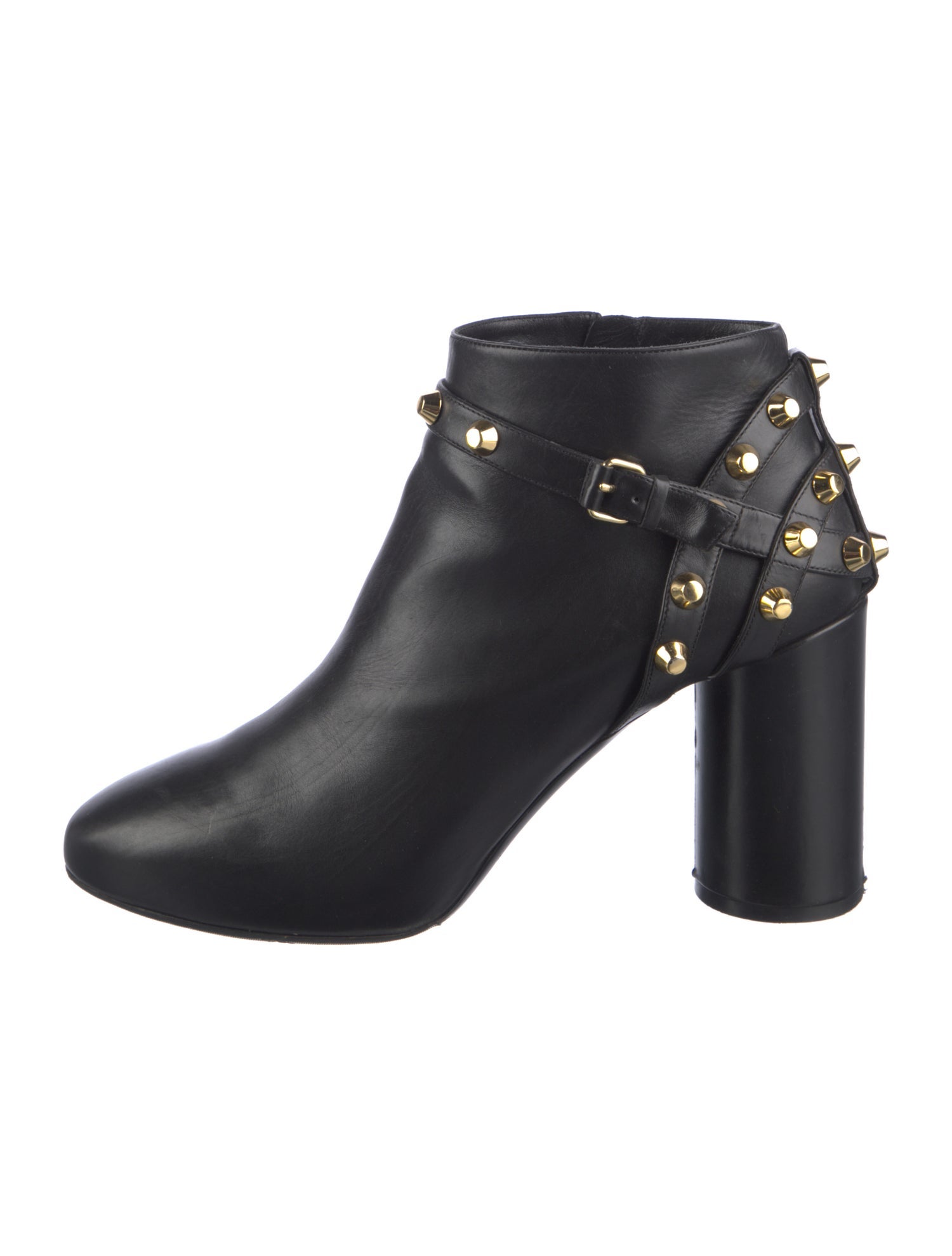 Balenciaga Leather Studded Accents Boots