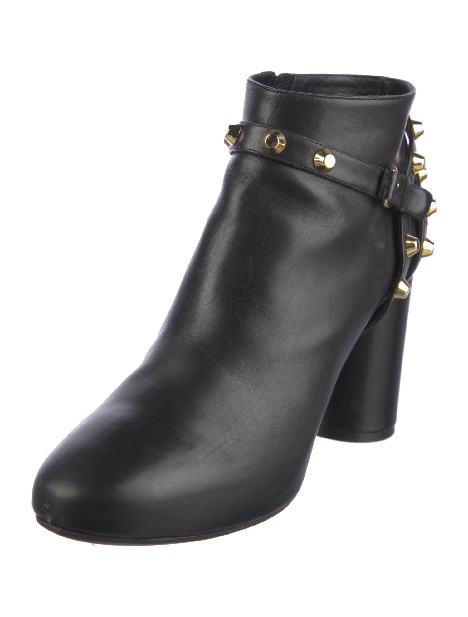 Balenciaga Leather Studded Accents Boots