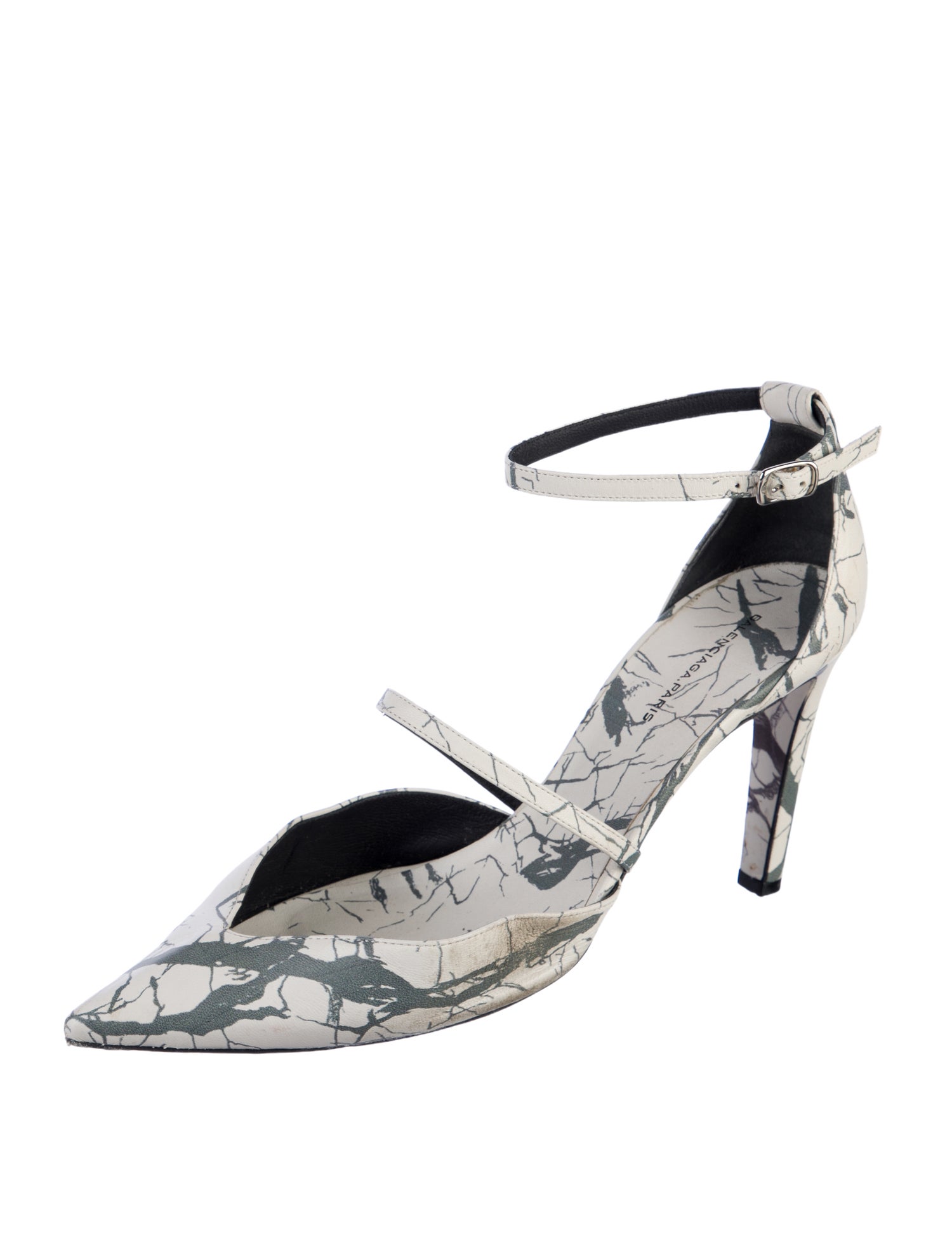 Balenciaga Leather Printed D'Orsay Pumps