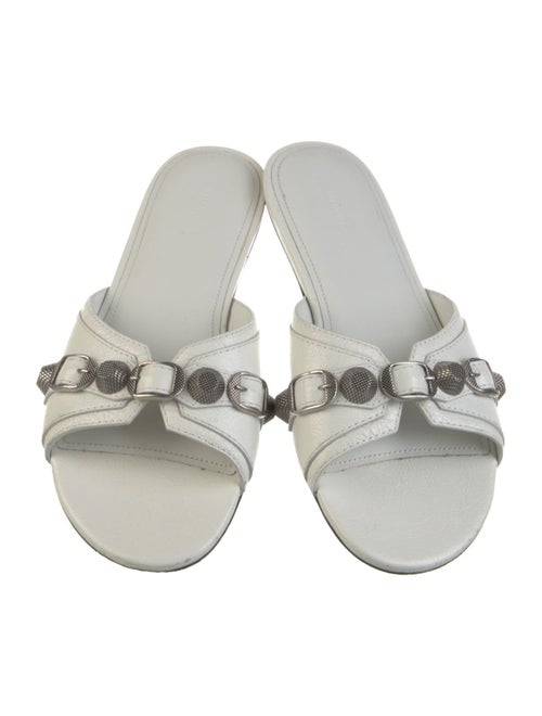 Balenciaga Leather Studded Accents Slides
