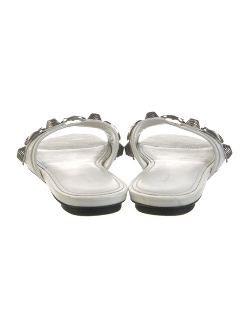 Balenciaga Leather Studded Accents Slides