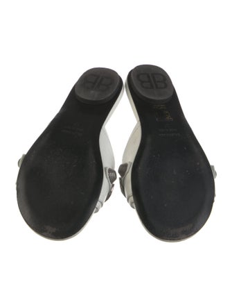 Balenciaga Leather Studded Accents Slides