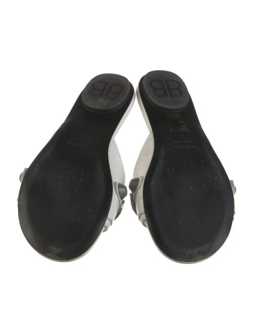 Balenciaga Leather Studded Accents Slides