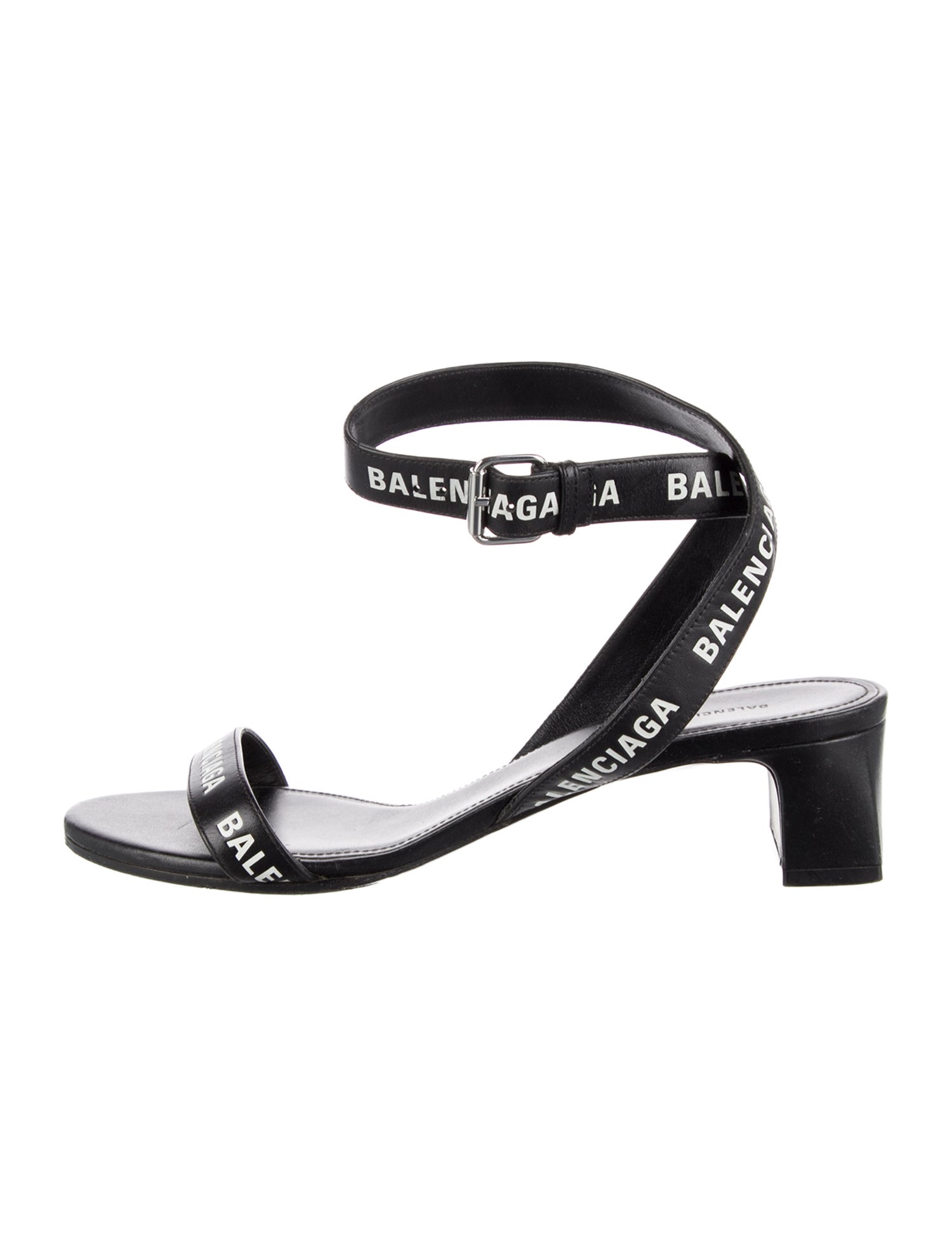 Balenciaga Leather Printed Sandals