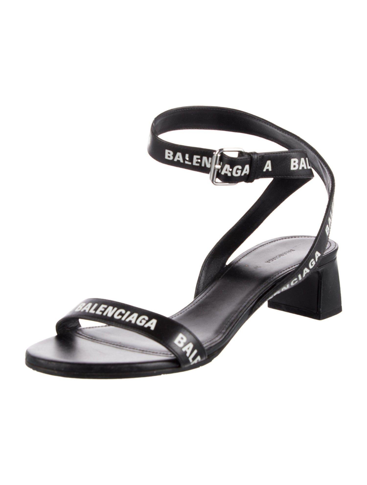 Balenciaga Leather Printed Sandals